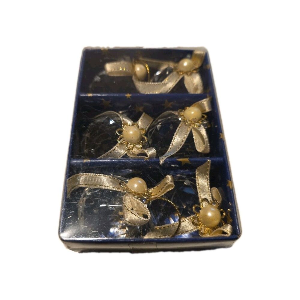 Vintage Multifaceted Crystal Christmas Ornaments New Old Stock